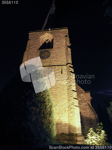 Image of St Mary Magdalene church in Tanworth in Arden at night