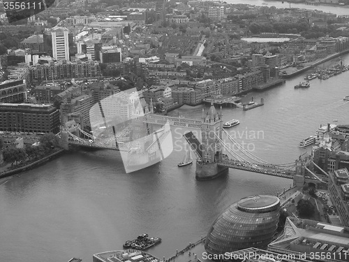 Image of Black and white Aerial view of London