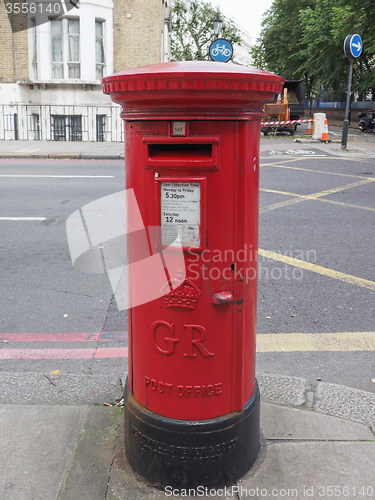 Image of Red mail box in London