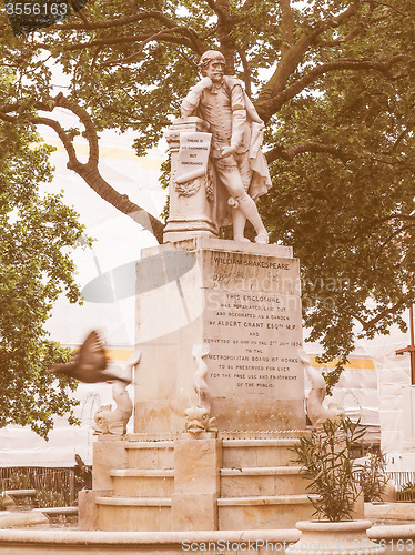 Image of Retro looking Shakespeare statue in London
