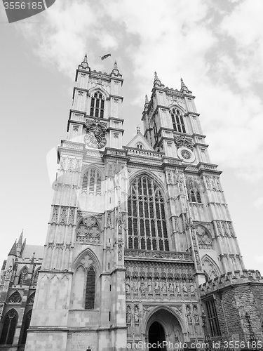 Image of Black and white Westminster Abbey in London