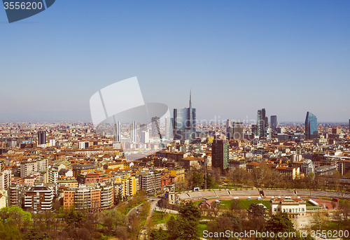 Image of Retro look Milan aerial view