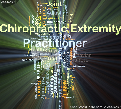 Image of Chiropractic extremity practitioner background concept glowing