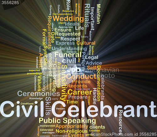 Image of Civil celebrant background concept glowing