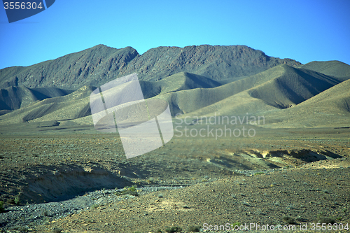 Image of valley hill   in   africa morocco the atlas  