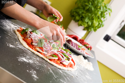 Image of Pizza Making Detail