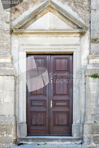 Image of double-wing front door brown