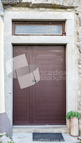 Image of double-wing front door brown