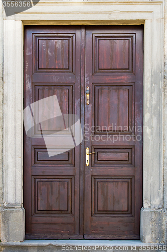 Image of double-wing front door brown