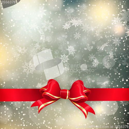 Image of Christmas background with red bow. EPS 10