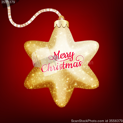 Image of Christmas decoration with golden star. EPS 10