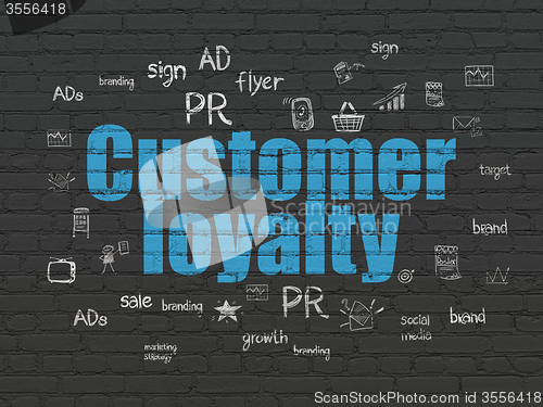 Image of Advertising concept: Customer Loyalty on wall background