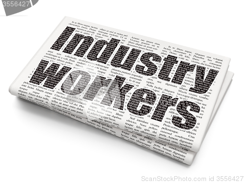 Image of Manufacuring concept: Industry Workers on Newspaper background