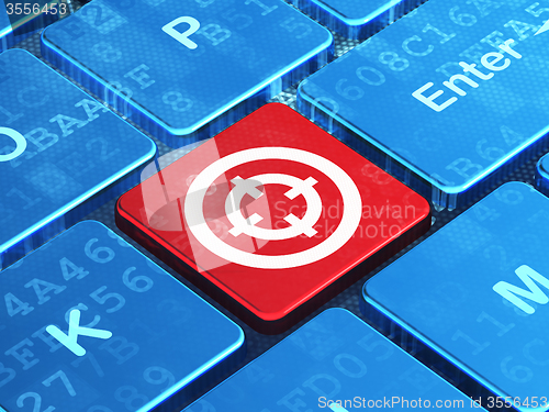 Image of Business concept: Target on computer keyboard background