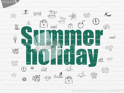 Image of Travel concept: Summer Holiday on wall background
