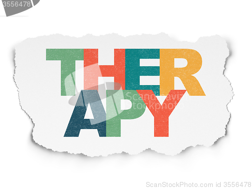 Image of Healthcare concept: Therapy on Torn Paper background