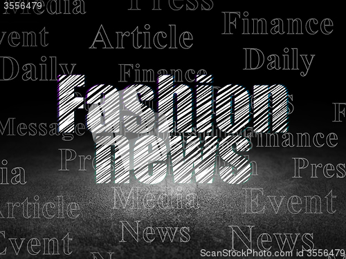 Image of News concept: Fashion News in grunge dark room