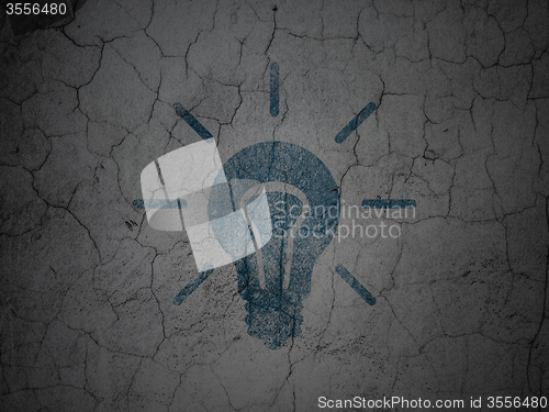 Image of Business concept: Light Bulb on grunge wall background