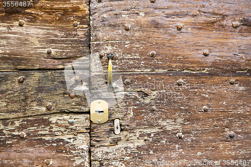 Image of abstract   rusty brass  wood lombardy italy  varese sumirago 