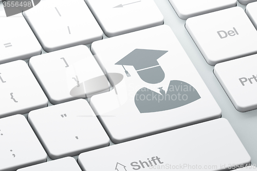 Image of Learning concept: Student on computer keyboard background