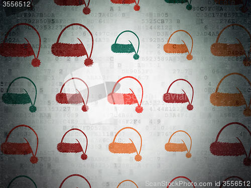 Image of Entertainment, concept: Christmas Hat icons on Digital Paper background