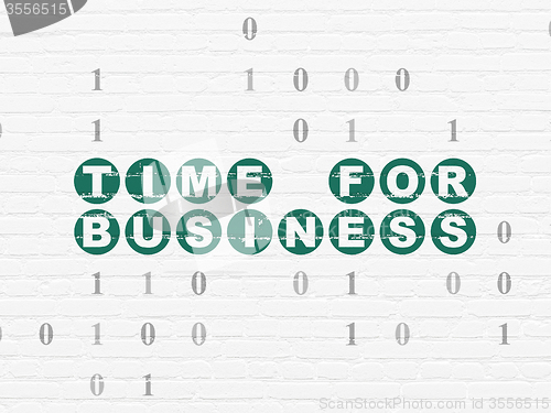Image of Business concept: Time for Business on wall background