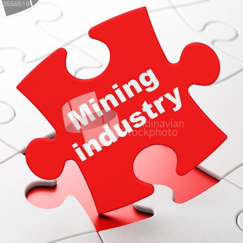 Image of Manufacuring concept: Mining Industry on puzzle background
