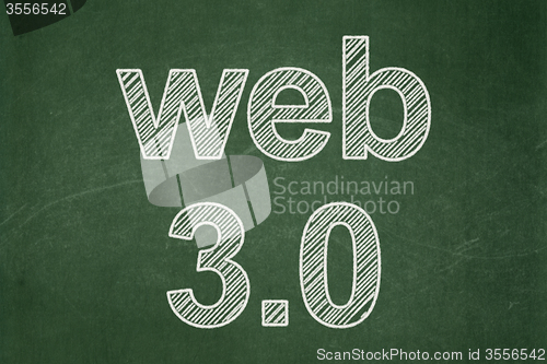 Image of Web development concept: Web 3.0 on chalkboard background