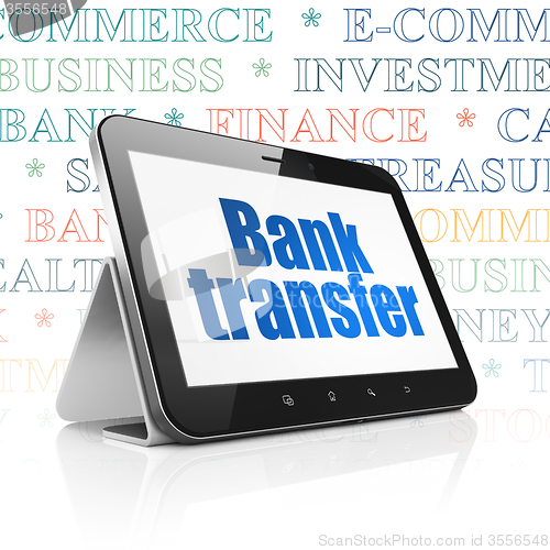 Image of Banking concept: Tablet Computer with Bank Transfer on display