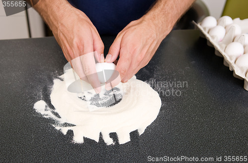 Image of Making Pasta - Cracking the Egg