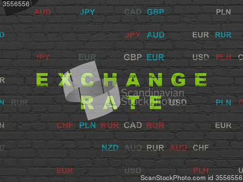 Image of Currency concept: Exchange Rate on wall background