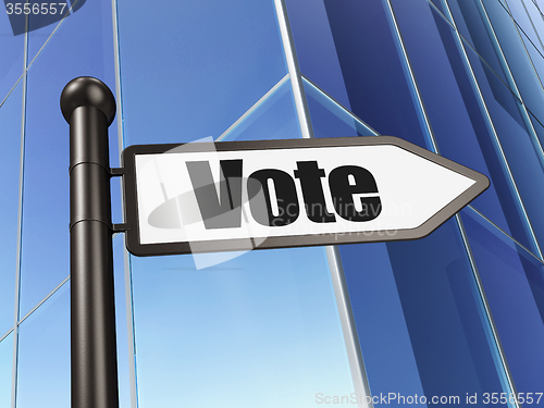 Image of Political concept: sign Vote on Building background