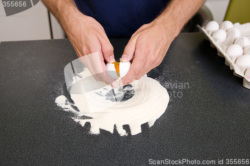 Image of Making Pasta - Cracking the Egg