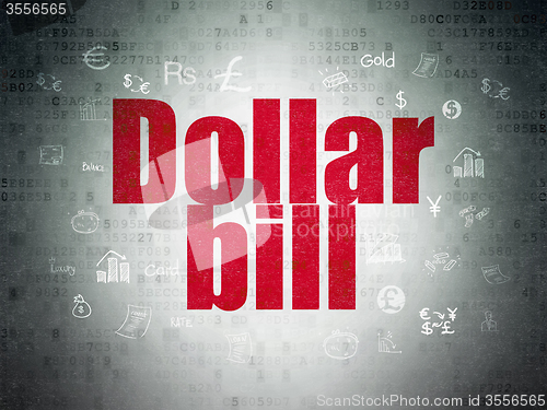 Image of Money concept: Dollar Bill on Digital Paper background