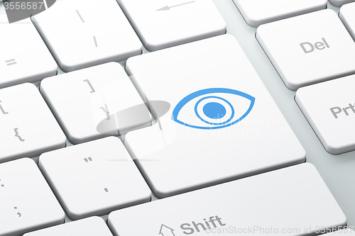 Image of Security concept: Eye on computer keyboard background