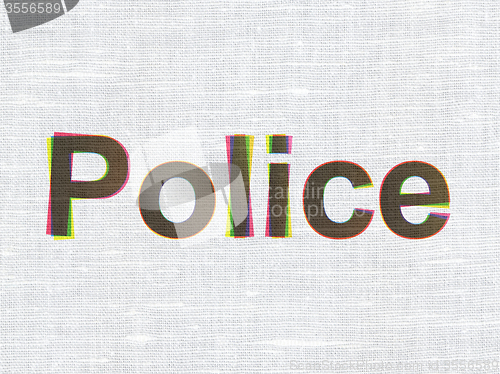 Image of Law concept: Police on fabric texture background
