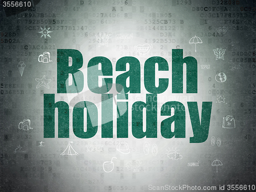 Image of Travel concept: Beach Holiday on Digital Paper background