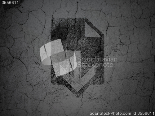Image of Web development concept: Download on grunge wall background