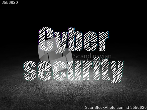 Image of Safety concept: Cyber Security in grunge dark room