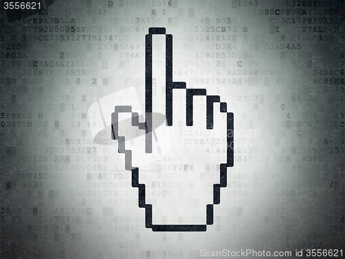 Image of Social network concept: Mouse Cursor on Digital Paper background