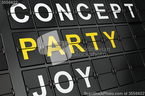 Image of Entertainment, concept: Party on airport board background