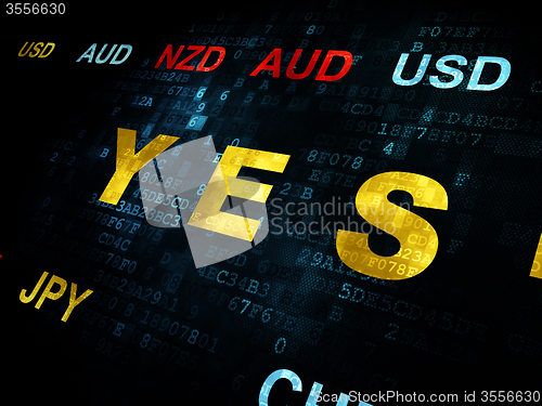 Image of Finance concept: Yes on Digital background