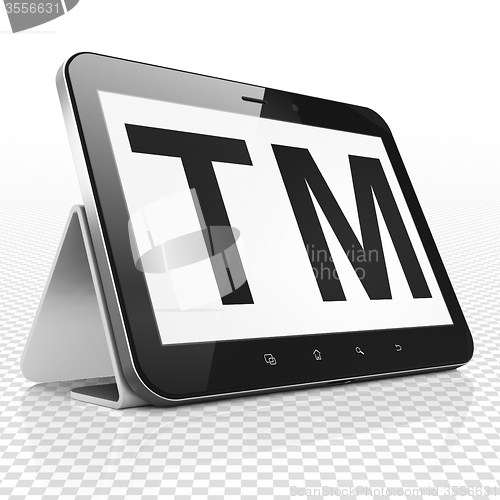 Image of Law concept: Tablet Computer with Trademark on display