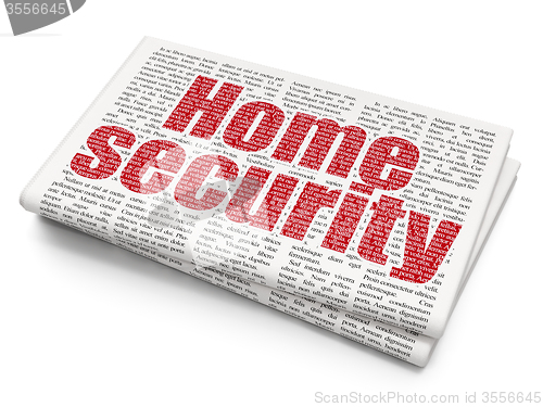 Image of Privacy concept: Home Security on Newspaper background