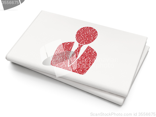 Image of Marketing concept: Business Man on Blank Newspaper background