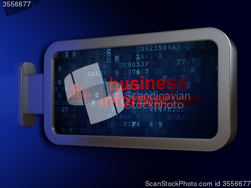 Image of Finance concept: Business Information and Finance Symbol on billboard background