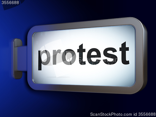 Image of Politics concept: Protest on billboard background