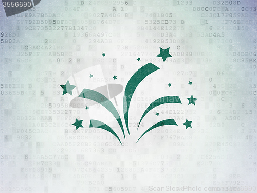 Image of Holiday concept: Fireworks on Digital Paper background