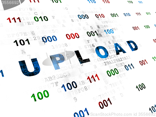 Image of Web design concept: Upload on Digital background