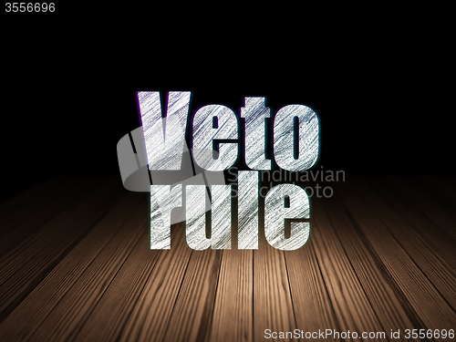 Image of Politics concept: Veto Rule in grunge dark room